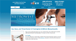 Desktop Screenshot of metrowestent.com